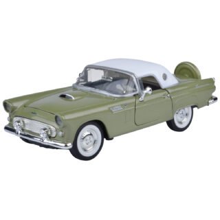 Modelauto Ford Thunderbird cabrio 1956 - groen - 19 x 7 x 6 cm - oldtimer - klassieker