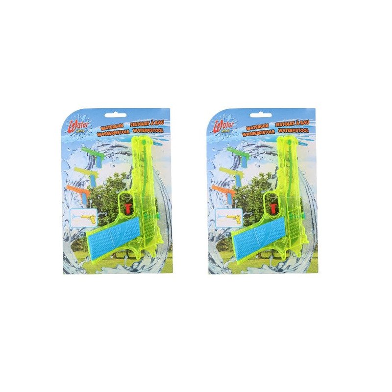 Eddy Toys Waterpistolen - 3x - waterpistool - geel - 18 cm - kinderen