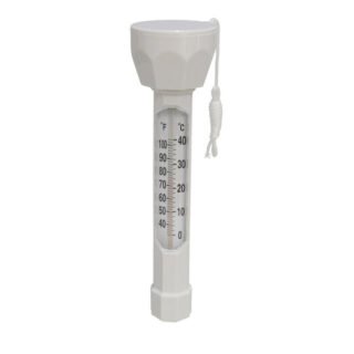 Drijvende zwembad water thermometer - Zwembaden - watertemperatuur meters - kunststof - wit
