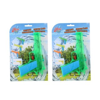 Eddy Toys Waterpistolen - 2x - waterpistool - groen - 18 cm - kinderen