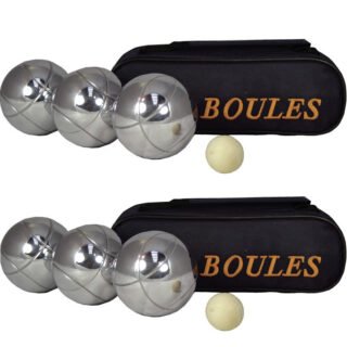 Jeu de boules set - 2x set - in draagtas - 3 ballen/1 but - petanque