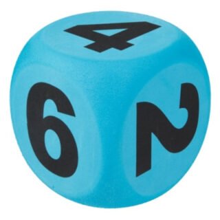 Toi Toys Dobbelsteen XXL - blauw - 10 cm - EVA schuim - grote dobbelstenen