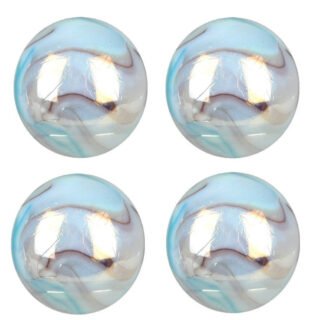 Knikkers - 4x stuks - Witte tijger bollebust - 42 mm - speelgoed