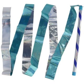 Gerimport Dans / turn lint - groen / zilver - 44 cm - glanzend - gymnastiek speelgoed