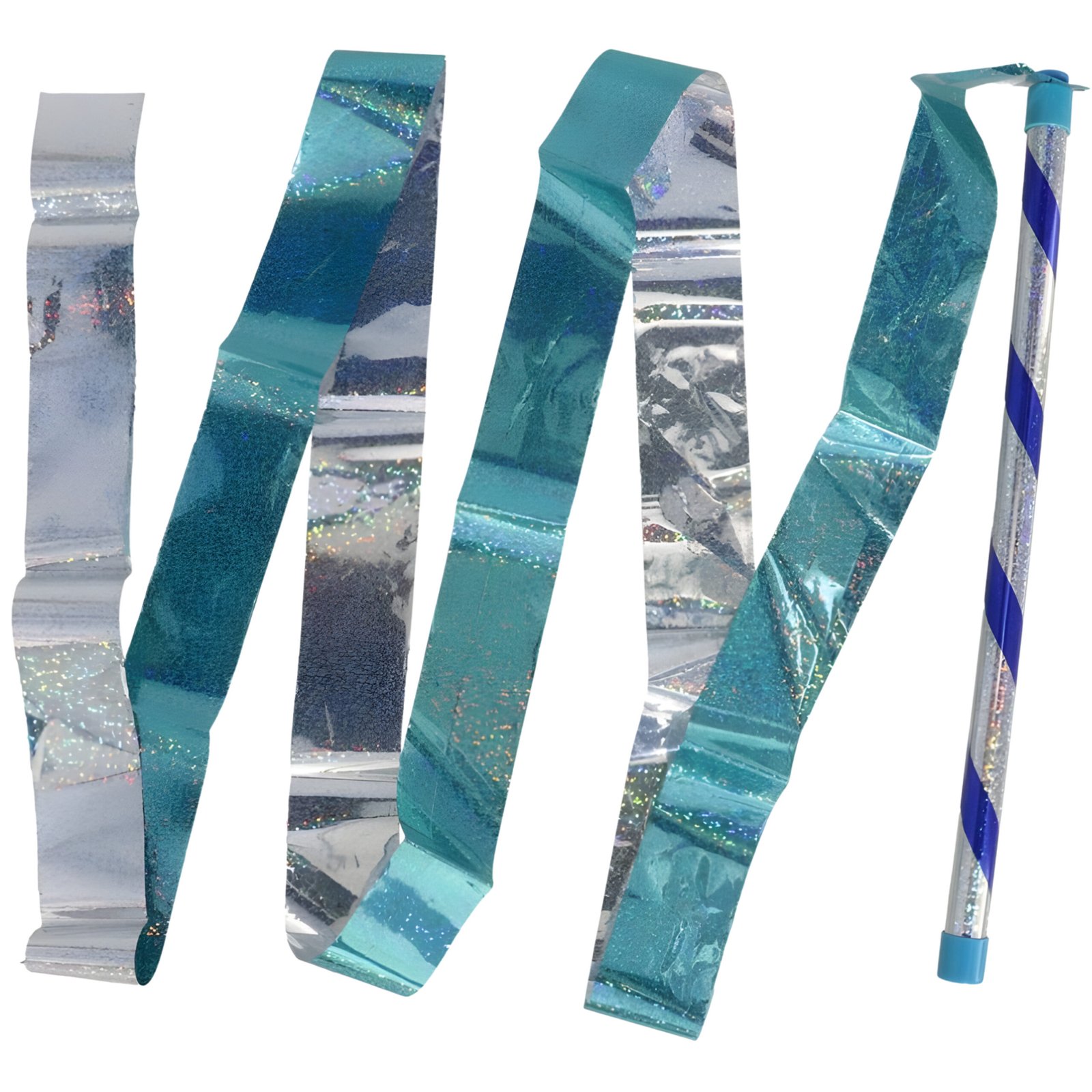 Gerimport Dans / turn lint - groen / zilver - 44 cm - glanzend - gymnastiek speelgoed