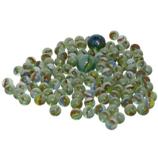 Gerimport Knikkers in netje - 120x - glas - Katteoog knikkers - buiten spelen