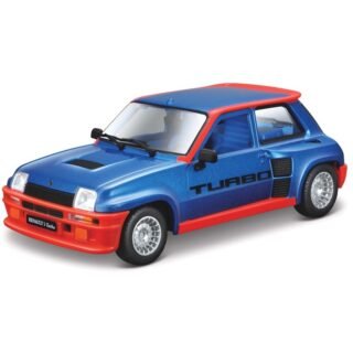 Modelauto Renault 5 Turbo - blauw/rood - schaal 1:24 - schaalmodel - speelgoedauto