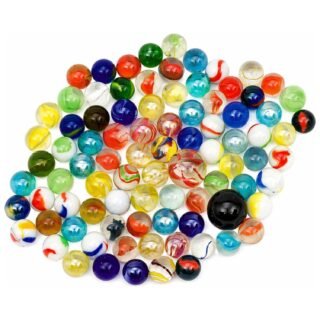 Glazen knikkers - mix in netje - 88x stuks - gekleurd - buitenspeelgoed - knikkeren