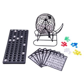 Longfield Games Bingo spel set - zwart - nummers 1-75 - met molen