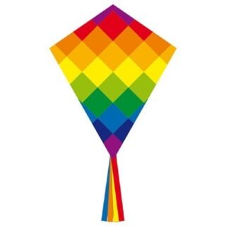 Regenboog vlieger - gekleurd - 58 x 70 cm - Kindervlieger - Vliegeren