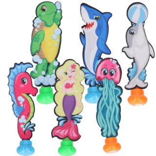 Duikspeelgoed zwembad - set van 6x - zee figuren - kunststof - vakantie speelgoed
