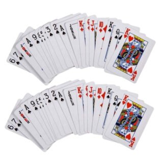 Speelkaarten in mini formaat - 2x - 54 speelkaartjes - 6 x 4 cm - geplastificeerd karton