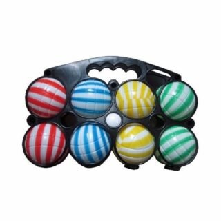 Kinder jeu de boules set - gestreepte ballen - kunststof