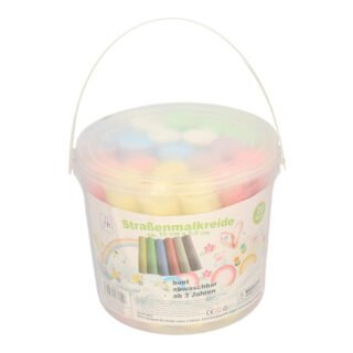 Humbert stoepkrijt - 20x krijtjes - 6 kleuren - met emmer - krijt - kleuren/tekenen