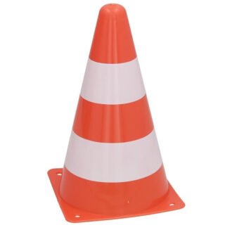 Sport/veiligheids pionnen - 1x stuks - oranje/wit - kunststof - 13 x 23 cm - spelen/training/afzette