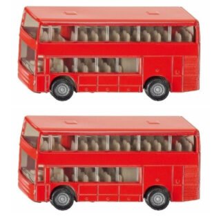 Set van 3x stuks siku Dubbeldekker bussen speelgoed modelauto 10 cm