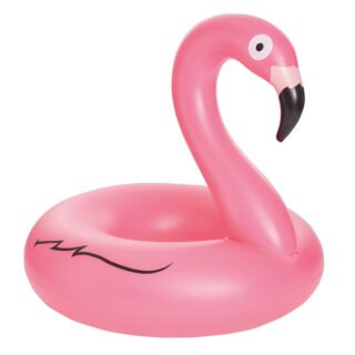 Happy People opblaasbare flamingo luchtbed - roze - 120 cm - dieren luchtbed - voor strand/zwembad