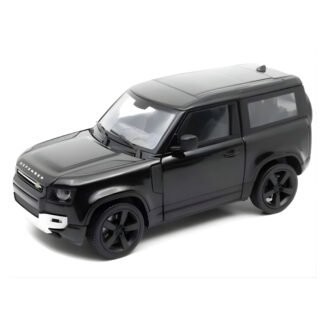 Modelauto - Land Rover Defender 2020 - zwart - 8 cm - schaal 1:24 - schaalmodel