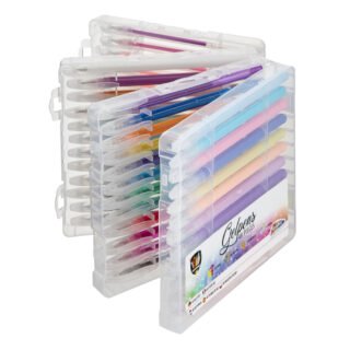 Grafix Gelpennen - glitter en neon - 48x stuks - in meeneem case