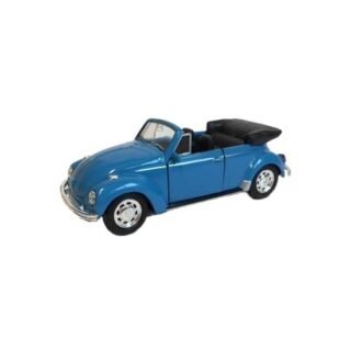 Welly Volkswagen Kever speelgoedauto - blauw - Cabrio - metaal en plastic - modelauto