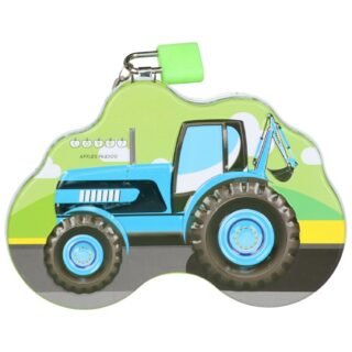 Concorde Spaarpot blik tractor - groen - 14 x 6 x 10 cm - met deksel en slot - geldkistje