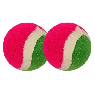 Vangbal ballen - 2x - roze/groen - speelgoed - dia 5 cm