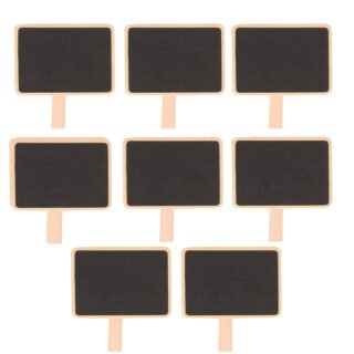 Krijtbordje op knijper - 8x stuks - 7 x 5 cm - hout - makkelijk bevestigen - hobby decoratie materia