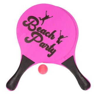 T&F creations beachball set - roze - MDF hout - buitenspeelgoed - tennis spel