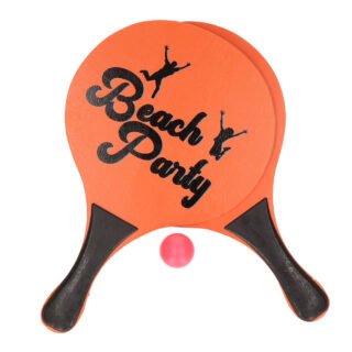 T&F creations beachball set - oranje - MDF hout - buitenspeelgoed - tennis spel