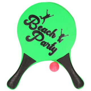 T&F creations beachball set - groen - MDF hout - buitenspeelgoed - tennis spel