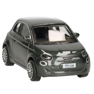 Bburago Modelauto Fiat New 500e - La Prima - cabriolet - zwart - 9 cm - schaal 1:43