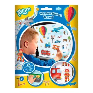 Auto raamstickers verkeer - 110x - reizen thema 55 stuks - in de auto op reis - voor kinderen