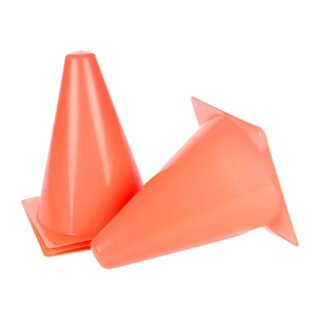 Sport/voetbal pionnen - 12 stuks - oranje - kunststof -14,5 x 14,5 x 19cm -?spelen/training pionnen
