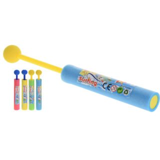 Speelgoed waterpistool spuit van foam - met bolletje drukstang - 21 cm - 3x stuks