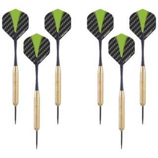 Longfield Darts Dartpijlen - setje 6x stuks - 21 grams - messing/staal/pvc - darten