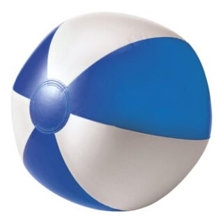 Impression Strandbal - opblaasbaar - zwembad speelgoed - blauw/wit - D26 cm