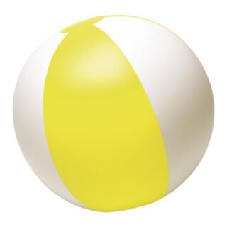 Impression Strandbal - opblaasbaar - zwembad speelgoed - geel/wit - D26 cm
