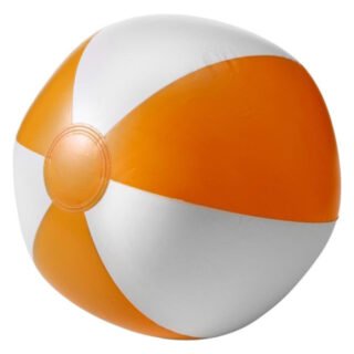 Impression Strandbal - opblaasbaar - zwembad speelgoed - oranje/wit - D26 cm