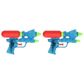 2x Voordelige waterpistolen blauw 18 cm