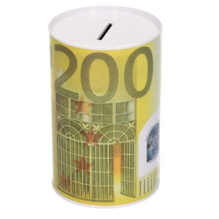 Spaarpot - 200 euro biljet - 8 x 13 cm - Blikken spaarpotten