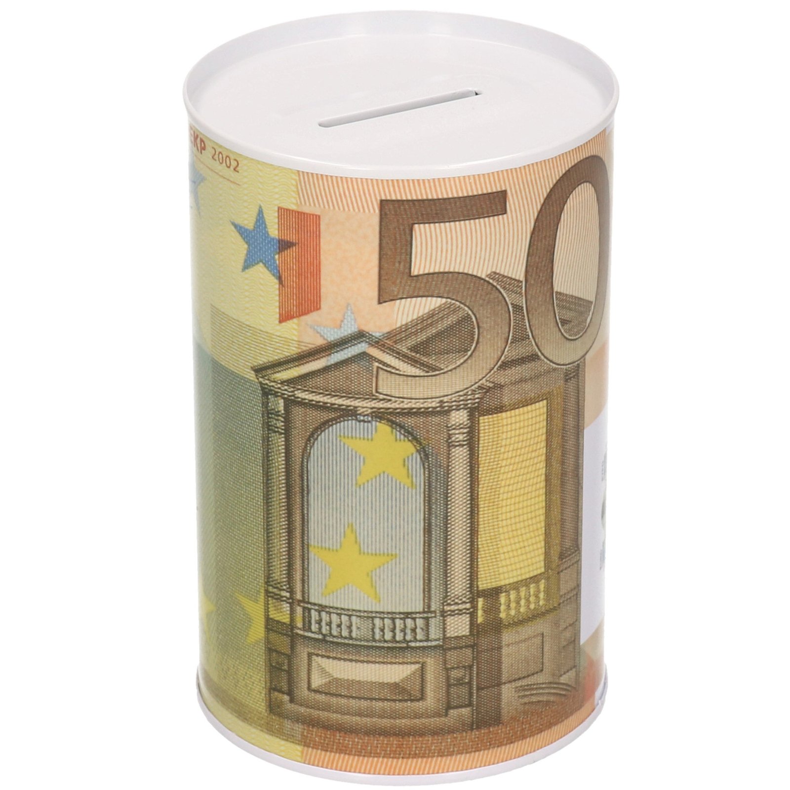 Metalen spaarpot 50 euro biljet 8 x 13 cm