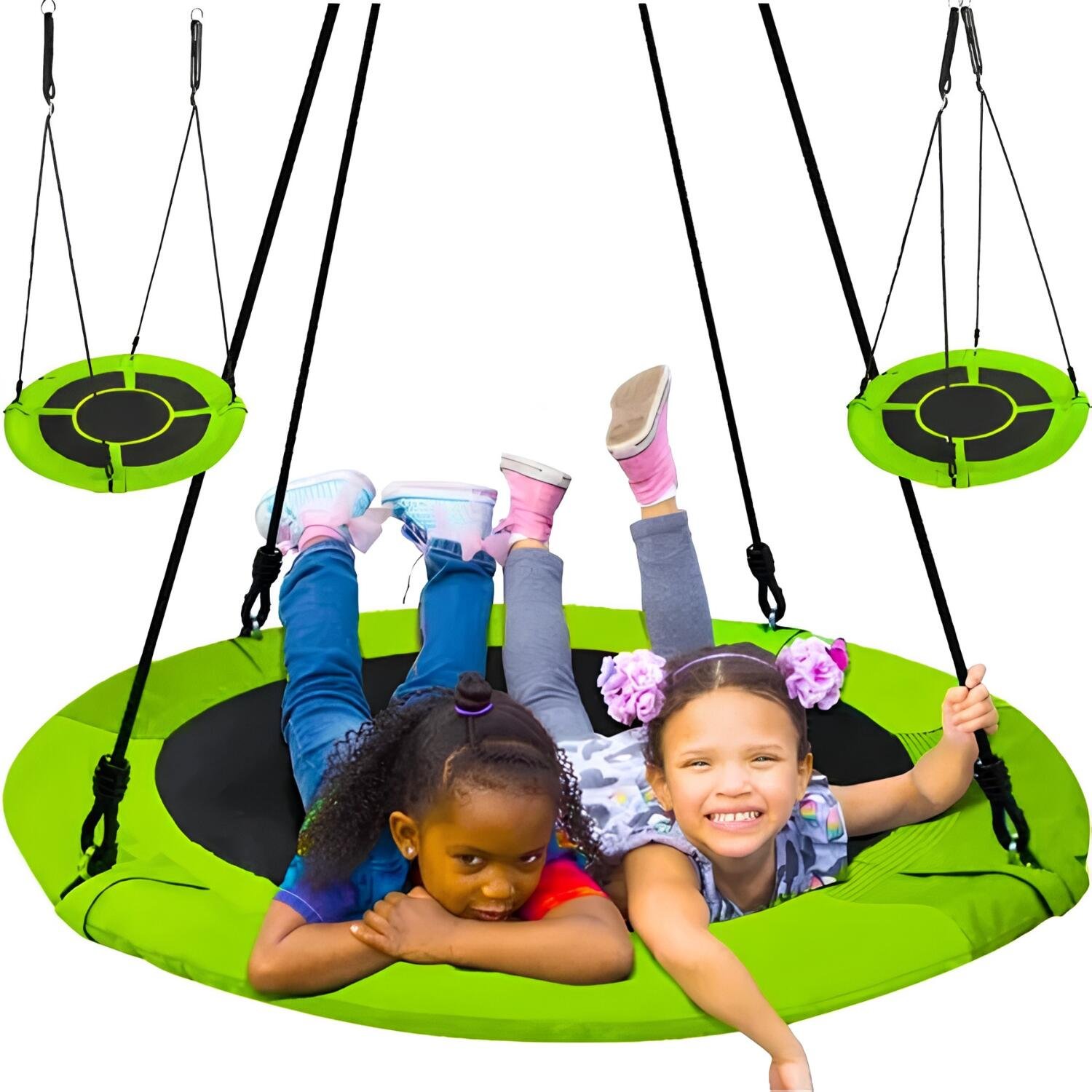 Malatec Ooievaarsnest schommel - D120 cm - groen/zwart - max 150 kilo - kinderschommels