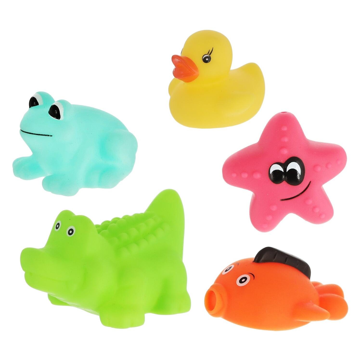 Cepewa badspeelgoed - 5x - multicolor - H5 cm - badeendjes - badspeeltjes