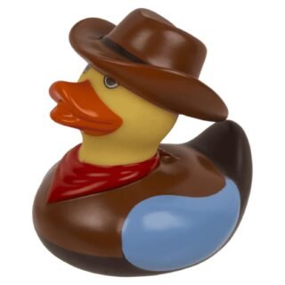 Out of the Blue Badeend Cowboy - 1x stuks - geel / bruin - badspeelgoed
