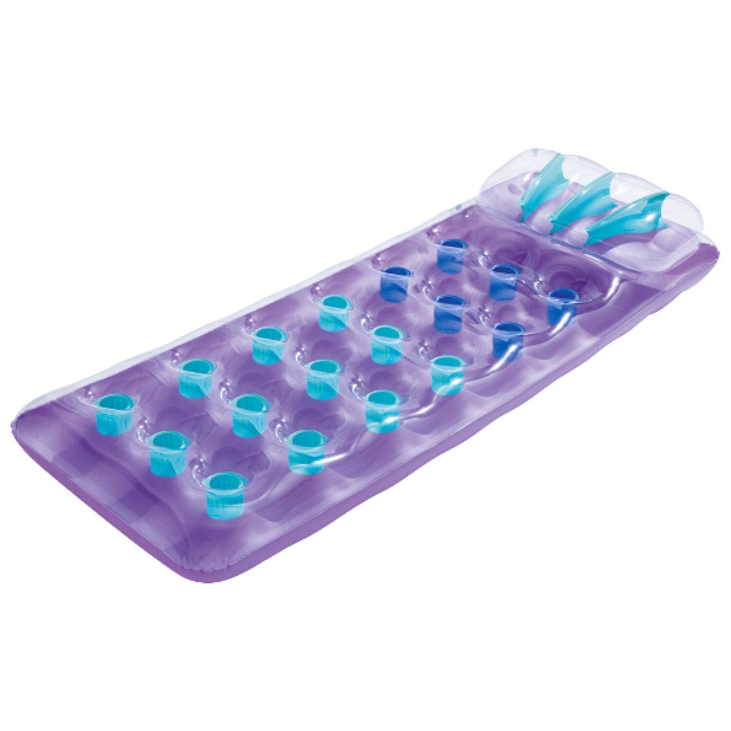 Bestway Luchtbed - paars - met hoofdkussen - 188 cm - zwembad luchtmatras - strand opblaas speelgoed