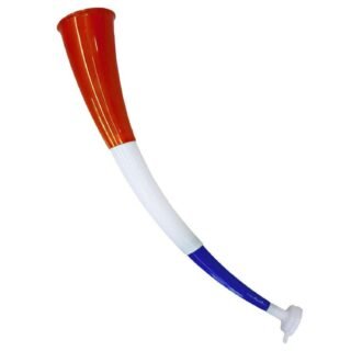 Supporters blaastoeter Nederlandse vlag kleuren - rood/wit/blauw - kunststof - 56 cm