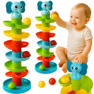 Kruzzel ballentoren - kunststof - multicolor - H48 cm - ballenglijbaan - incl ballen