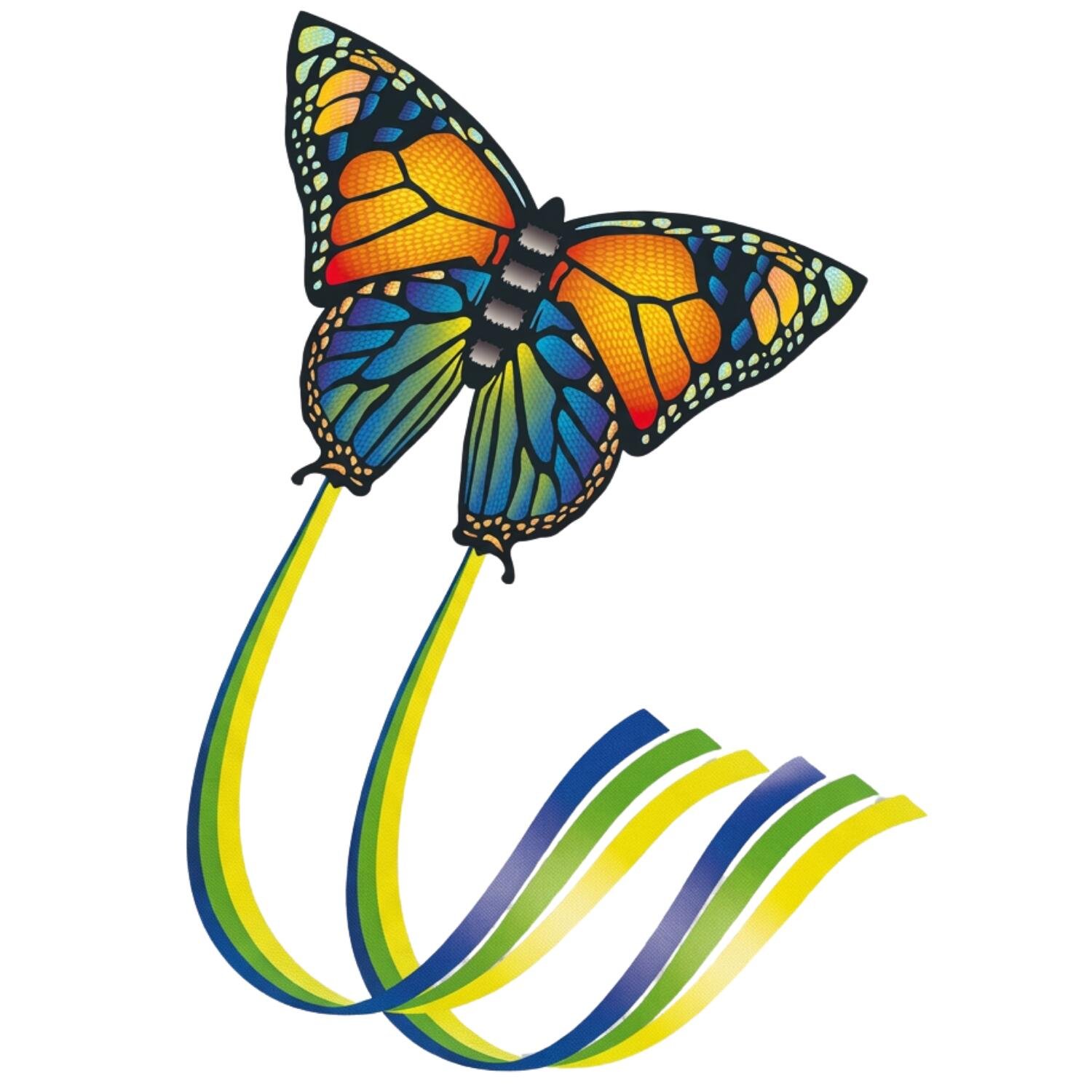 Gunther Vlinder vlieger - gekleurd - 65 x 63 cm - scheurvast ripstop polyester