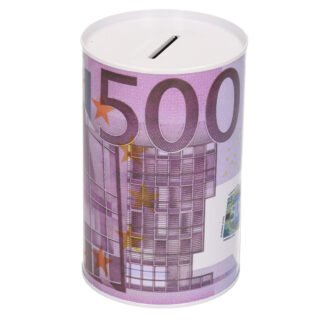 Metalen spaarpot 500 euro biljet 8 x 13 cm
