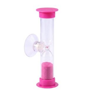 Zandloper - douche / badkamer timer - 5 minuten - roze - met zuignap